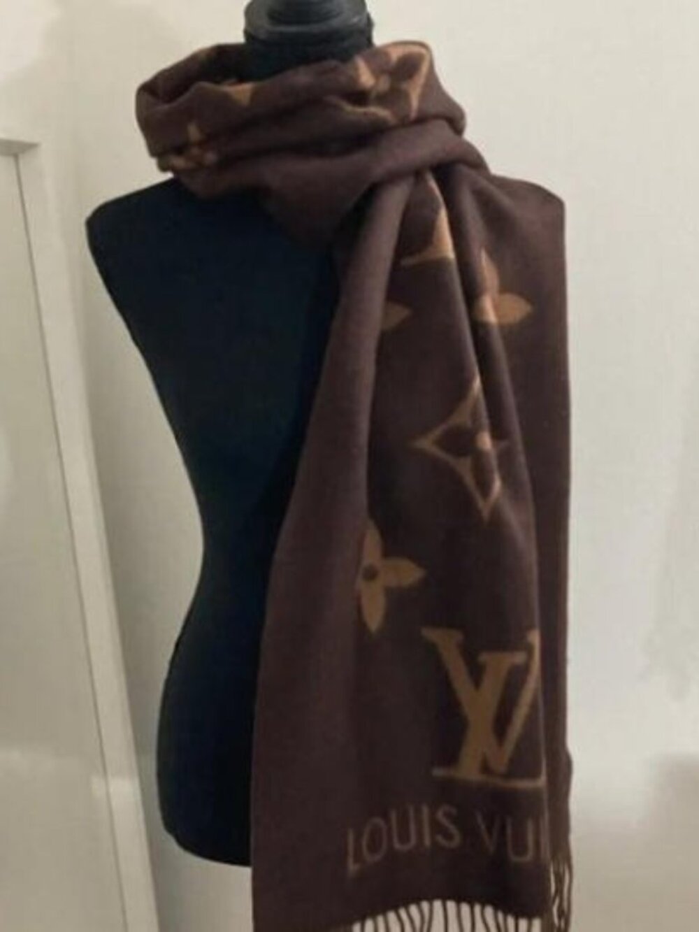Louis Vuitton Dark Brown Monogram Scarf